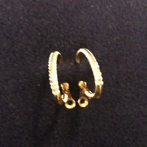 Gold/diamonds pierced earrings
